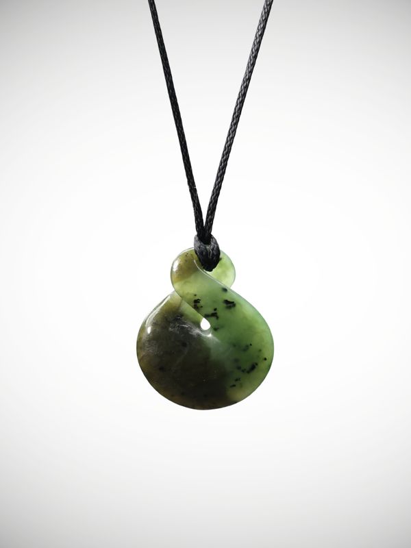 Moko Pounamu Pikorua Genuine NZ Kawakawa Greenstone - Awaiti