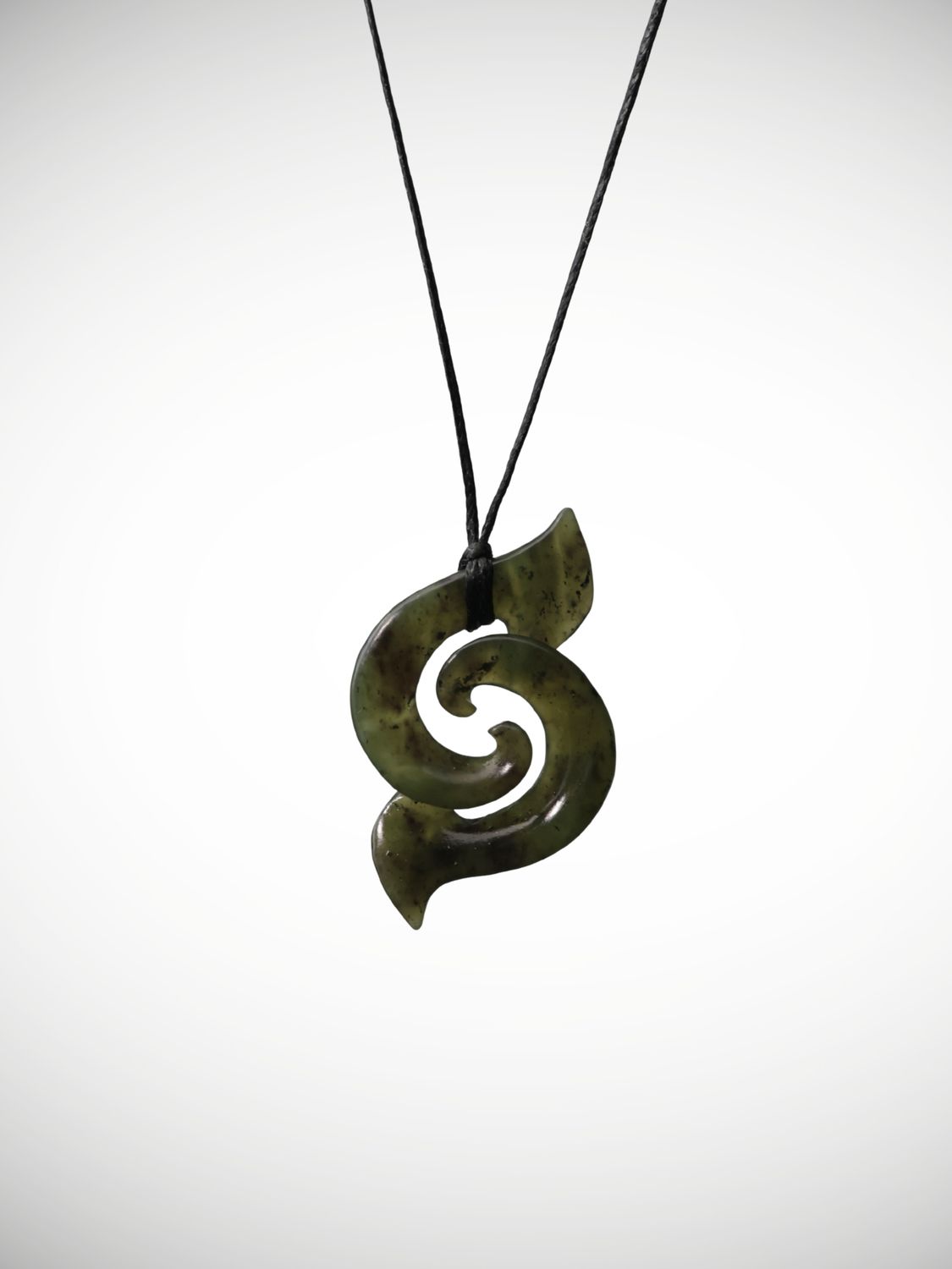 Moko Pounamu Triple Koru Genuine NZ Raukaraka Greenstone - Onetapu