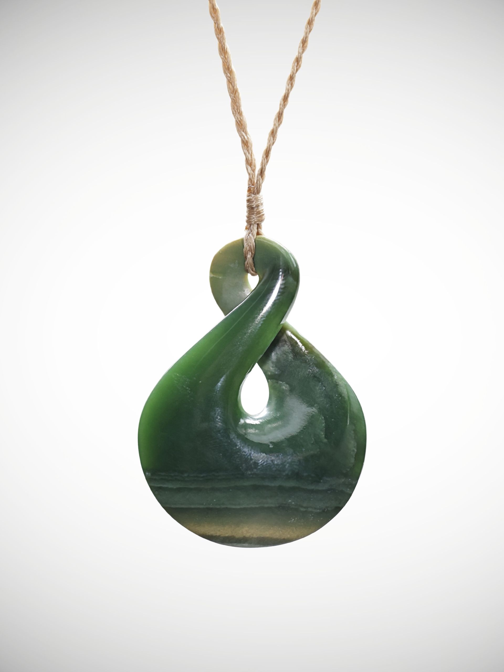 Moko Pounamu Single Pikorua Genuine NZ Kahurangi Flower Greenstone - Ongaroto