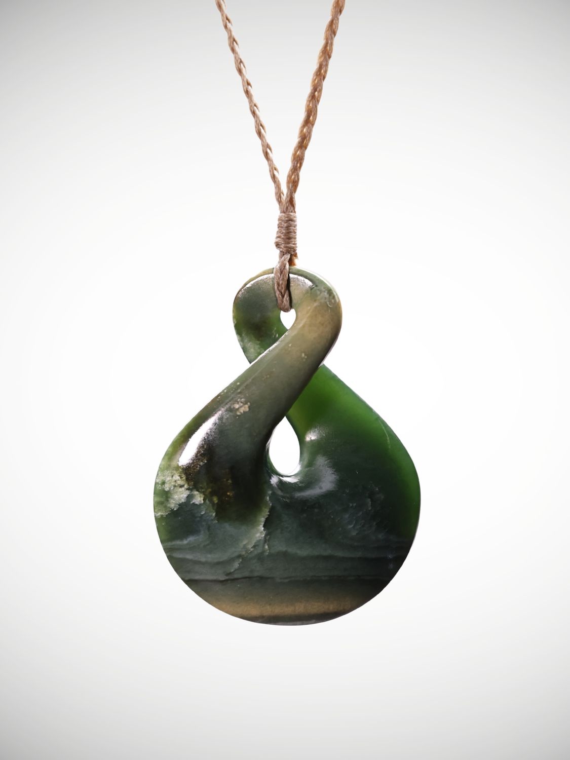 Moko Pounamu Single Pikorua Genuine NZ Kahurangi Flower Greenstone - Ongaroto