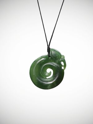 Moko Pounamu Manaia Genuine NZ Kawakawa Greenstone - Moana