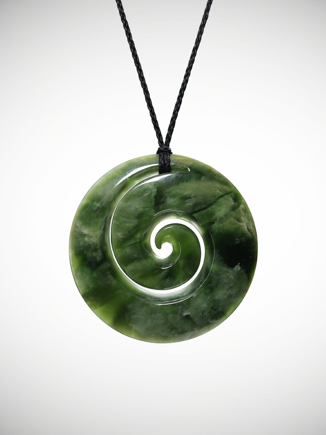 Moko Pounamu Koru Genuine NZ Raukaraka Greenstone - Maungakiekie
