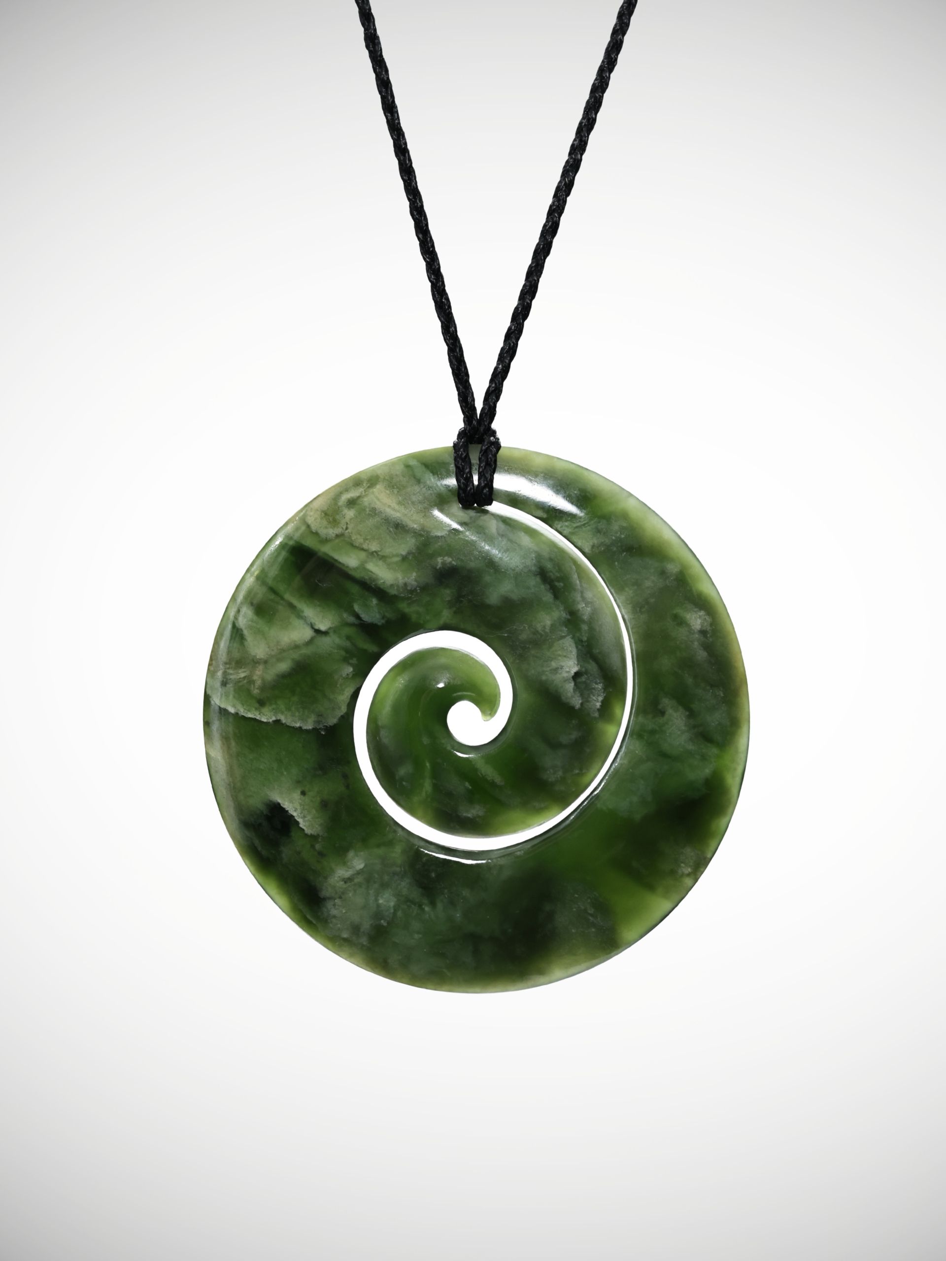 Moko Pounamu Koru Genuine NZ Raukaraka Greenstone - Maungakiekie