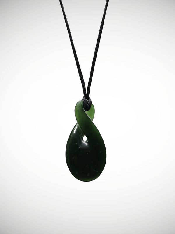 Moko Pounamu Single Pikorua (Twist) Genuine NZ Kawakawa Greenstone - Opononi