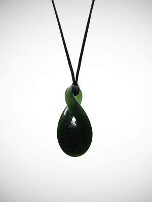 Moko Pounamu Single Pikorua (Twist) Genuine NZ Kawakawa Greenstone - Opononi Moko Pounamu Single Pikorua (Twist) Genuine NZ Kawakawa Greenstone - Opononi