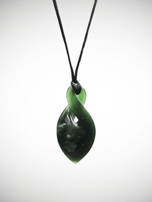 Moko Pounamu Single Pikorua (Twist) Genuine NZ Kawakawa Greenstone - Onoke
