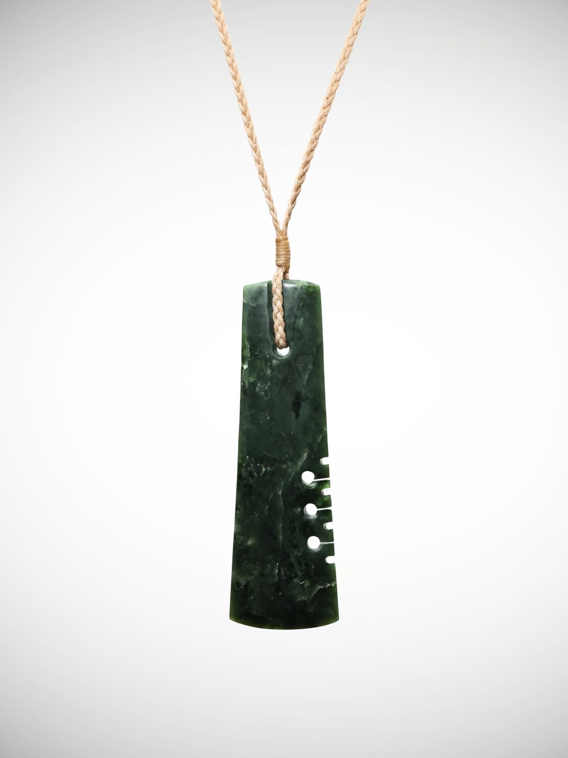 Moko Pounamu Notched Toki Genuine NZ Kawakawa Greenstone - Paroa Moko Pounamu Notched Toki Genuine NZ Kawakawa Greenstone - Paroa