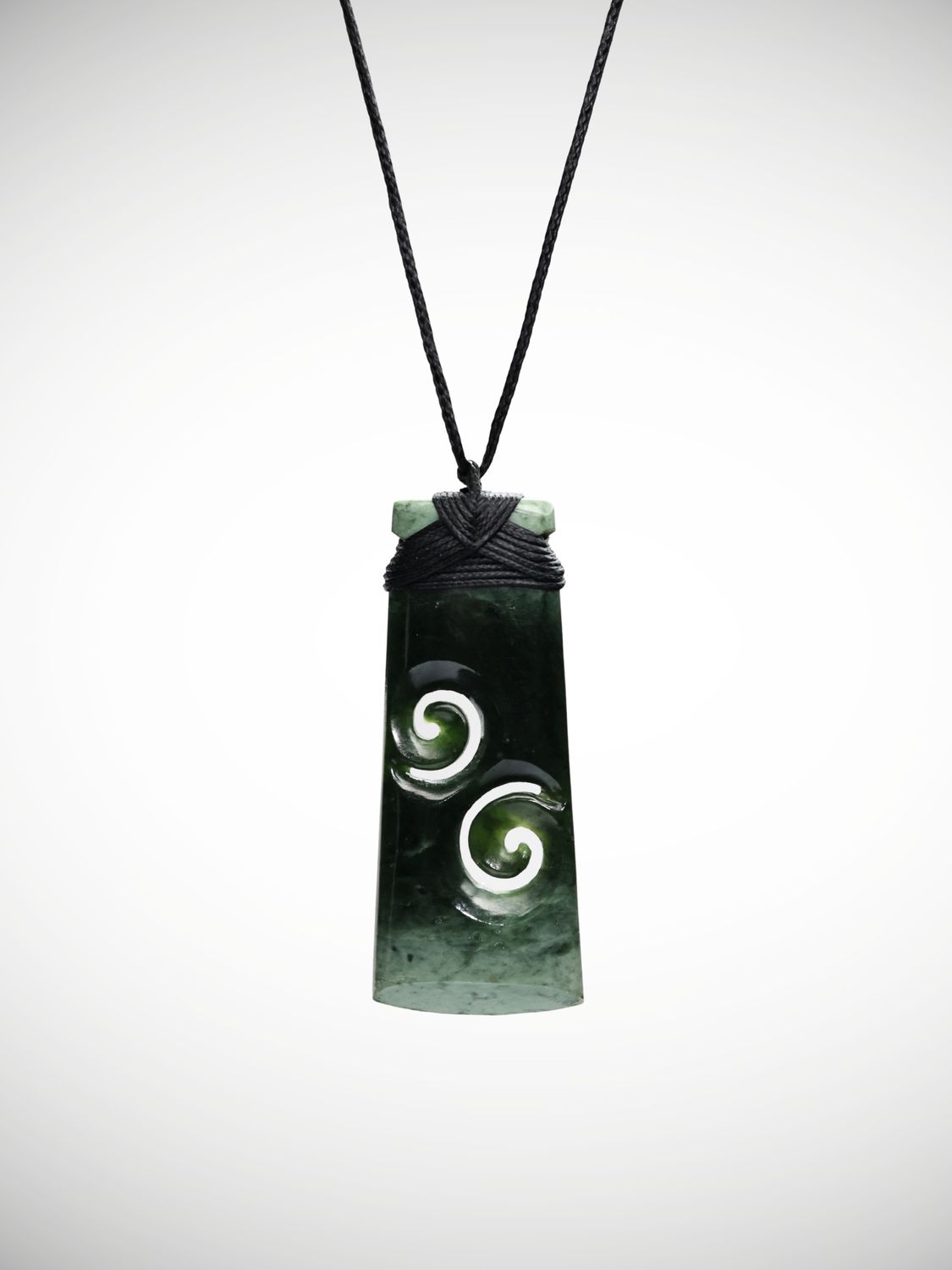 Moko Pounamu Toki Double Koru Genuine NZ Kawakawa Greenstone - Kaipupu Moko Pounamu Toki Double Koru Genuine NZ Kawakawa Greenstone - Kaipupu