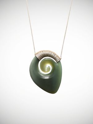 Moko Pounamu Koru Genuine NZ Inanga Greenstone - Kaimataitai