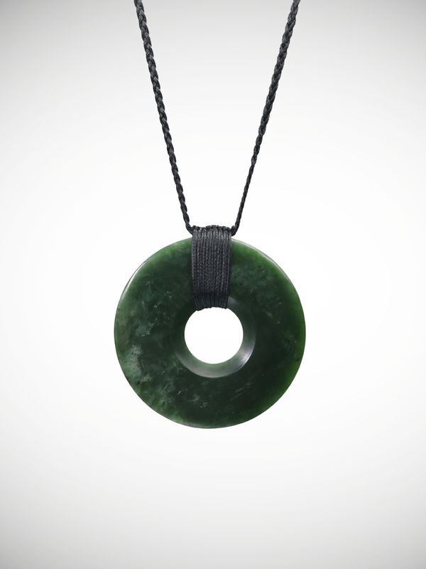 Moko Pounamu Porohita (Disc) Genuine NZ Kawakawa Greenstone - Kainamu Moko Pounamu Porohita (Disc) Genuine NZ Kawakawa Greenstone - Kainamu