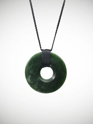 Moko Pounamu Porohita (Disc) Genuine NZ Kawakawa Greenstone - Kainamu