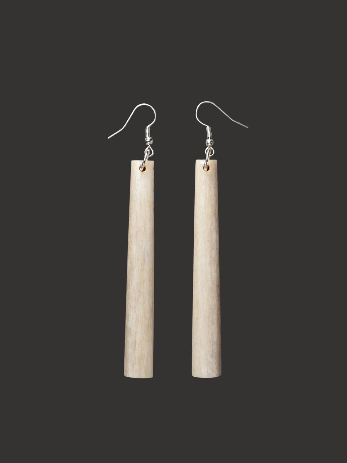 Moko Pounamu Whale Bone & Silver Drop Earrings - Waiomio Moko Pounamu Whale Bone & Silver Drop Earrings - Waiomio