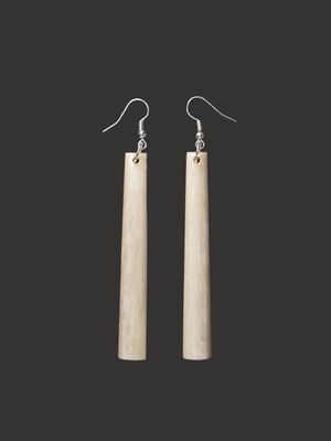 Moko Pounamu Whale Bone & Silver Drop Earrings - Waiomio Moko Pounamu Whale Bone & Silver Drop Earrings - Waiomio