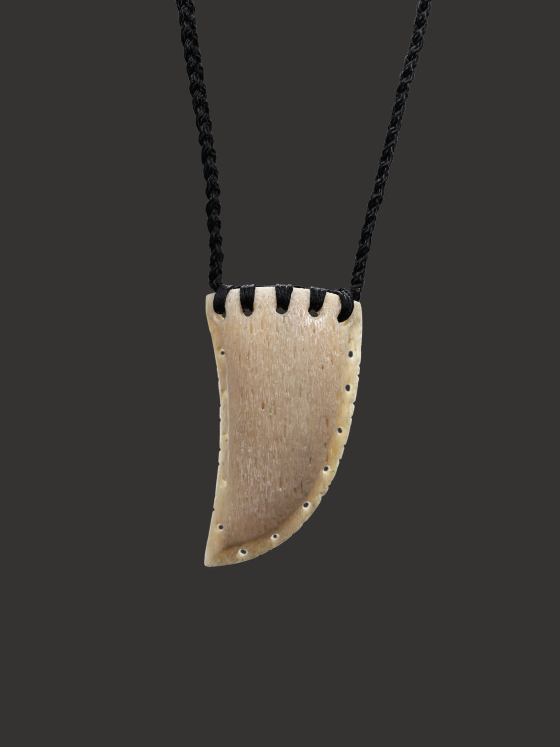 Moko Pounamu Rei Niho Genuine Whale Bone Carving - Tahekereroa Moko Pounamu Rei Niho Genuine Whale Bone Carving - Tahekereroa