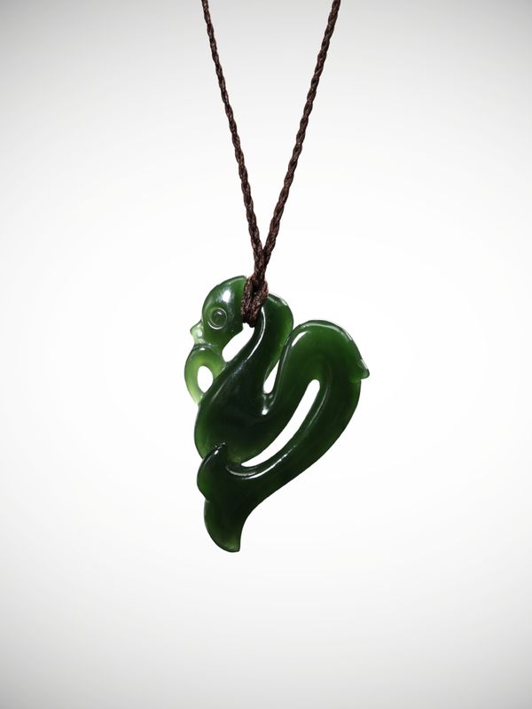 Moko Pounamu Manaia Genuine NZ Kawakawa Greenstone - Puhinui