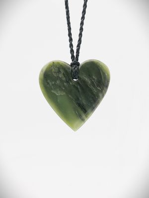 Moko Pounamu Heart NZ Genuine Hapopo Greenstone - Matata