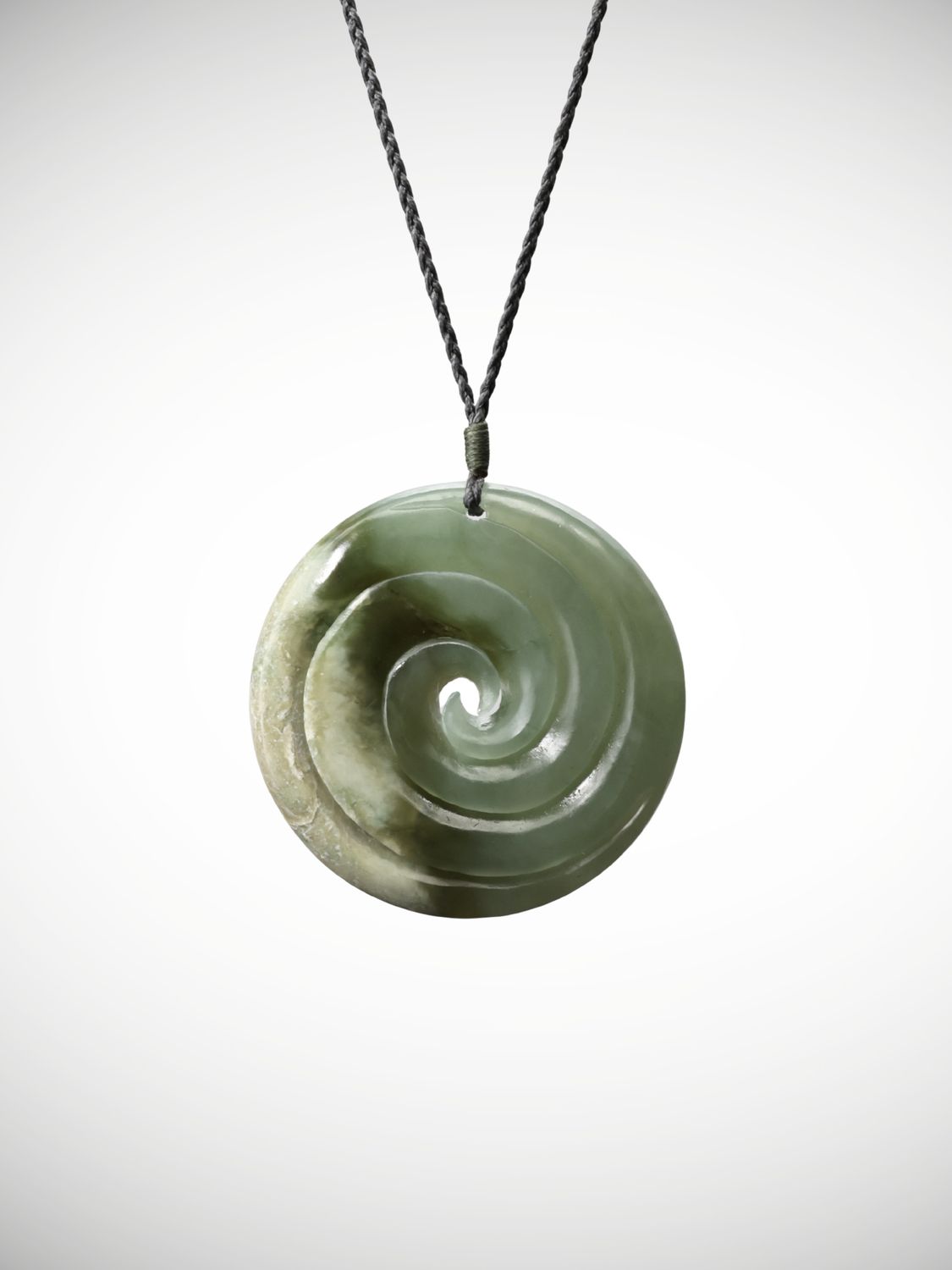 Moko Pounamu Double Koru Genuine NZ Inanga Greenstone - Pukeatua