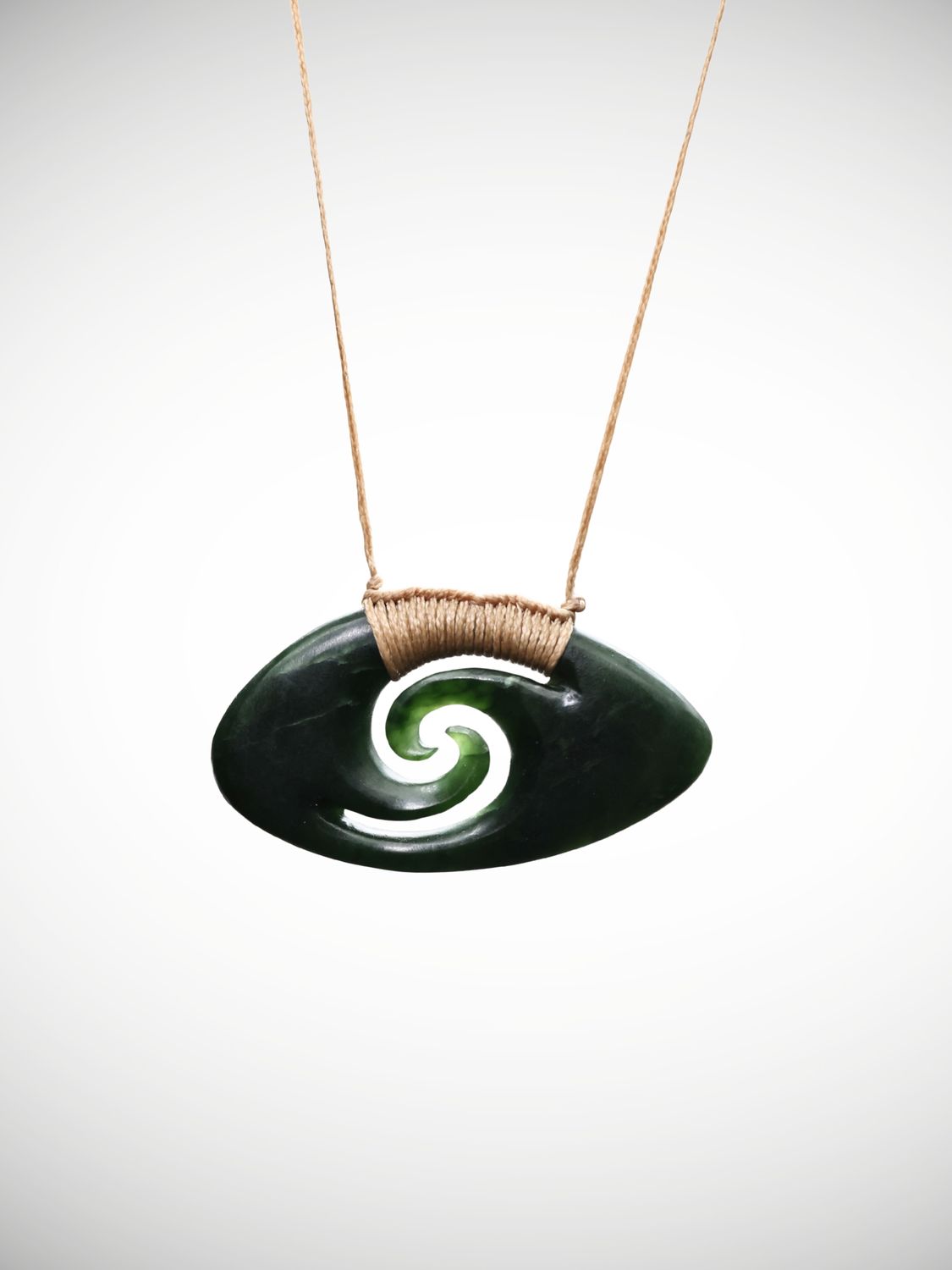 Moko Pounamu Double Koru Genuine NZ Kawakawa Greenstone - Houipapa Moko Pounamu Double Koru Genuine NZ Kawakawa Greenstone - Houipapa