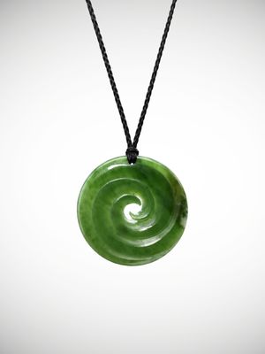 Moko Pounamu Double Koru Genuine NZ Kahurangi Greenstone - Mokoroa