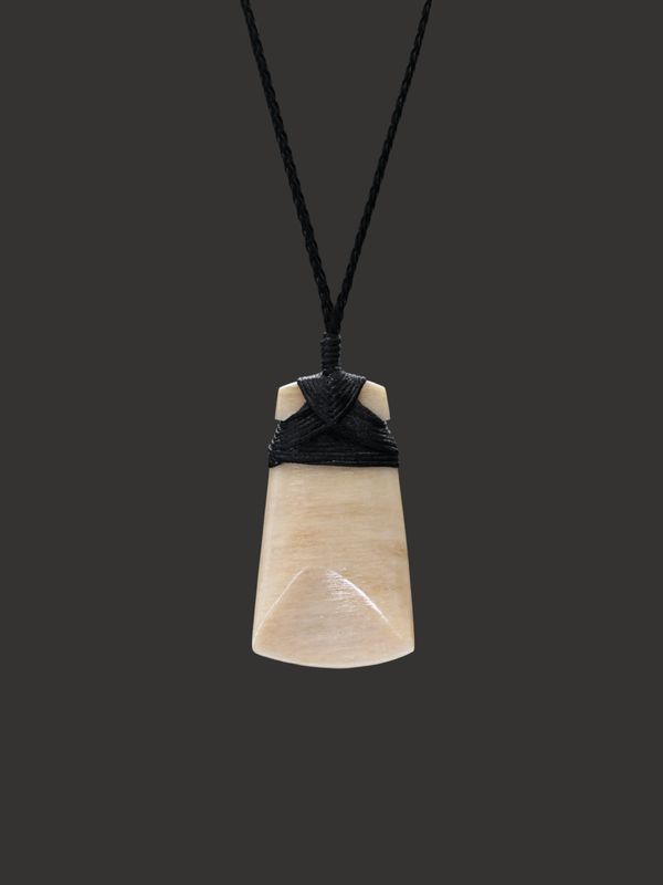 Moko Pounamu Toki Genuine Whale Bone Carving - Motukiore