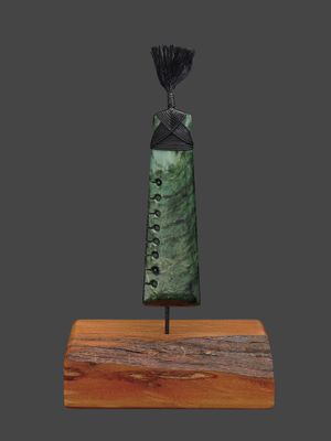 Moko Pounamu Notched Toki NZ Genuine Kawakawa Greenstone - Ohaaki Moko Pounamu Notched Toki NZ Genuine Kawakawa Greenstone - Ohaaki
