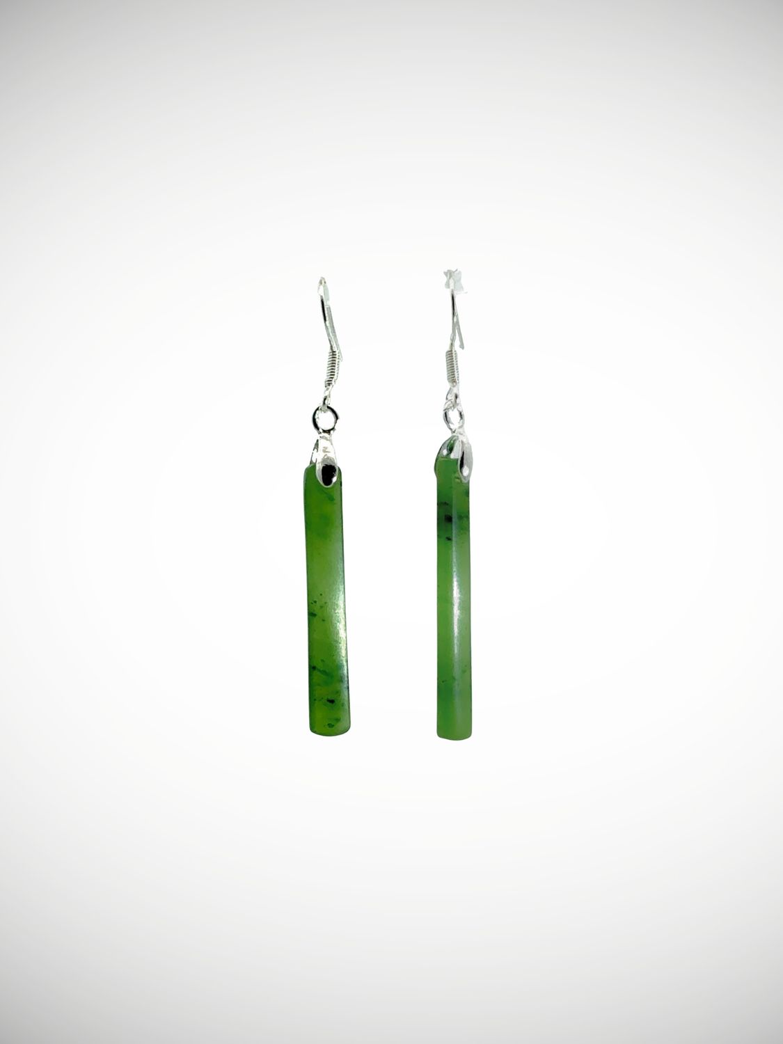 Moko Pounamu NZ Kahurangi Greenstone & Sterling Silver Earrings - Ngawhatu Moko Pounamu NZ Kahurangi Greenstone & Sterling Silver Earrings - Ngawhatu