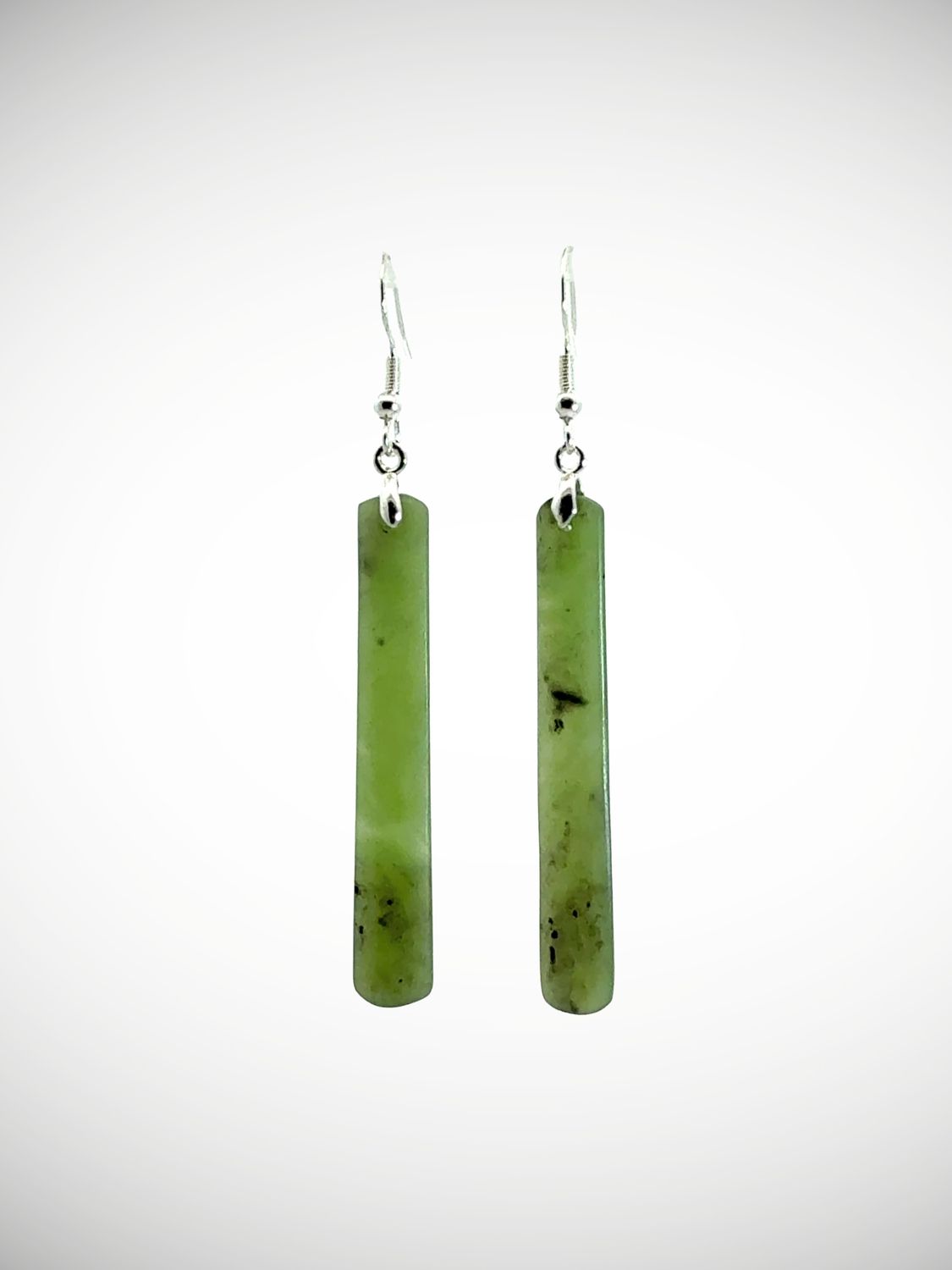 Moko Pounamu NZ Kahurangi Greenstone & Sterling Silver Earrings - Ngawi Moko Pounamu NZ Kahurangi Greenstone & Sterling Silver Earrings - Ngawi