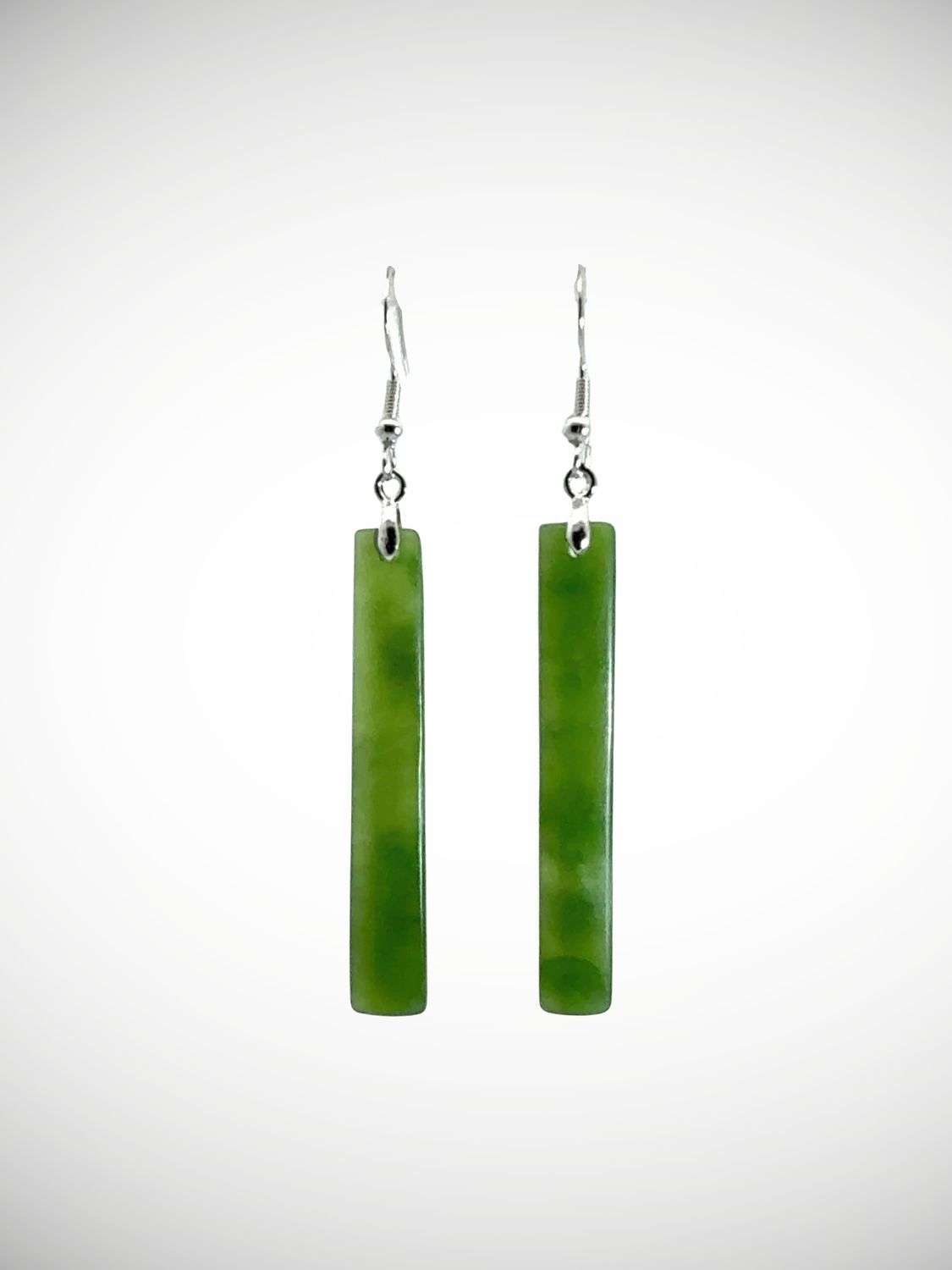 Moko Pounamu NZ Kawakawa Greenstone & Sterling Silver Earrings - Ngutunui Moko Pounamu NZ Kawakawa Greenstone & Sterling Silver Earrings - Ngutunui