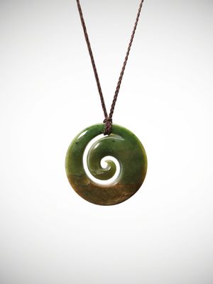 Moko Pounamu Koru Genuine NZ Auhunga Greenstone - Koutunui Moko Pounamu Koru Genuine NZ Auhunga Greenstone - Koutunui