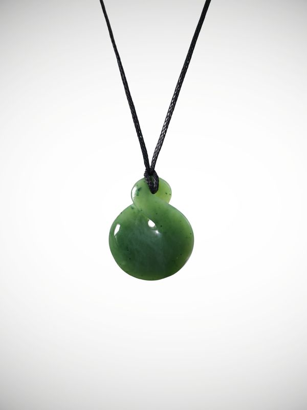 Moko Pounamu Pikorua Genuine NZ Kawakawa Greenstone - Orukuwai