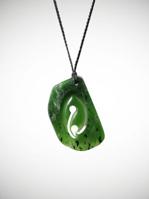 Moko Pounamu Hei Matau (Hook) Genuine NZ Kahurangi Greenstone - Rongotai Moko Pounamu Hei Matau (Hook) Genuine NZ Kahurangi Greenstone - Rongotai