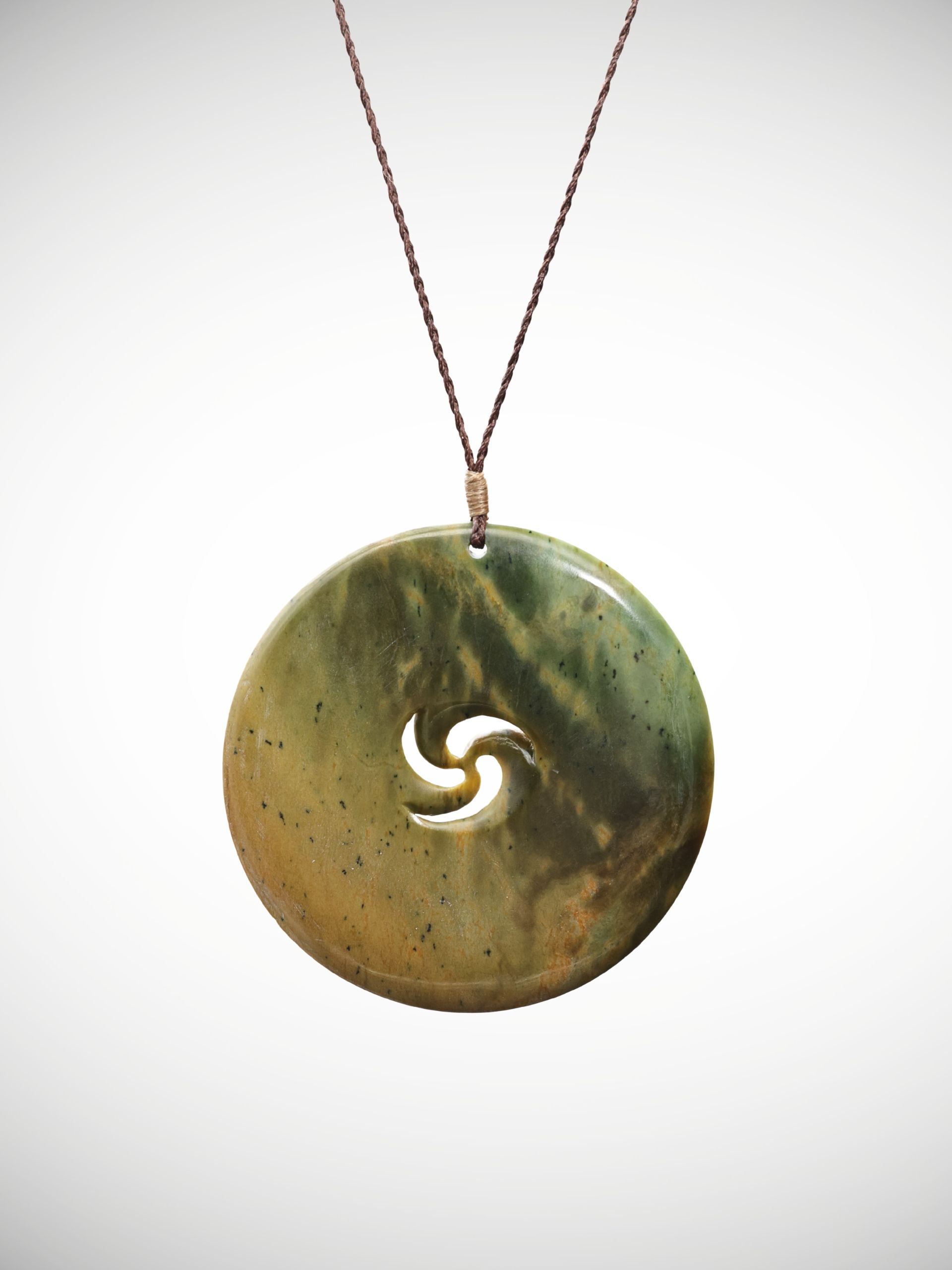 Moko Pounamu Triple Koru NZ Genuine Raukaraka Greenstone - Puketapu