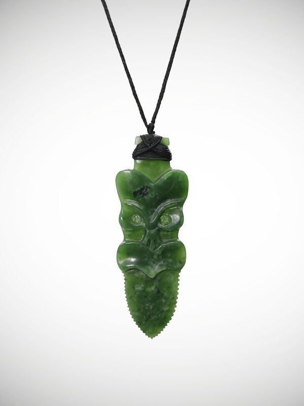 Moko Pounamu Arero Upoko NZ Genuine Kawakawa Greenstone - Pukerau