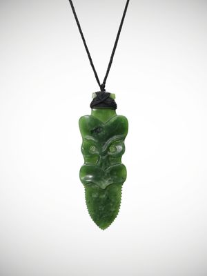 Moko Pounamu Koruru NZ Genuine Kawakawa Greenstone - Pukerau Moko Pounamu Koruru NZ Genuine Kawakawa Greenstone - Pukerau