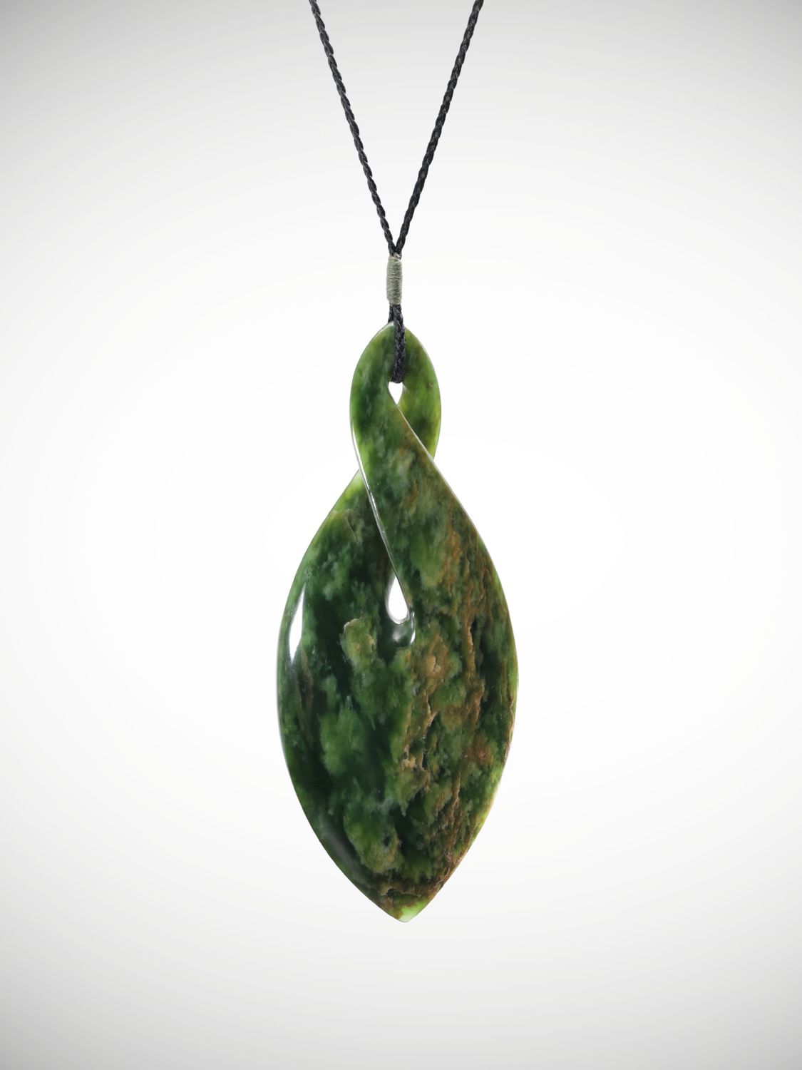 Moko Pounamu Pikorua (Twist) NZ Genuine Kahurangi Flower Greenstone - Okaihau