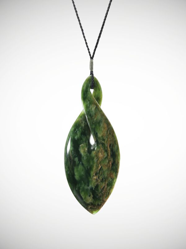 Moko Pounamu Pikorua (Twist) NZ Genuine Kahurangi Flower Greenstone - Okaihau
