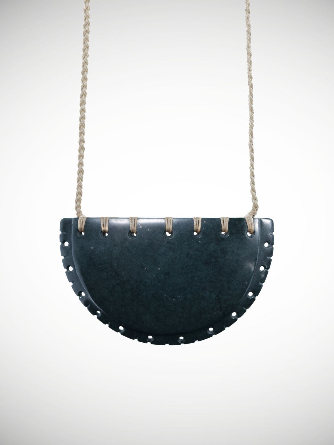 Moko Pounamu Notched Kouma (Breastplate ) Genuine NZ Tangiwai Greenstone - Mangonui Moko Pounamu Notched Kouma (Breastplate ) Genuine NZ Tangiwai Greenstone - Mangonui