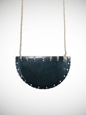 Moko Pounamu Notched Kouma (Breastplate ) Genuine NZ Tangiwai Greenstone - Mangonui