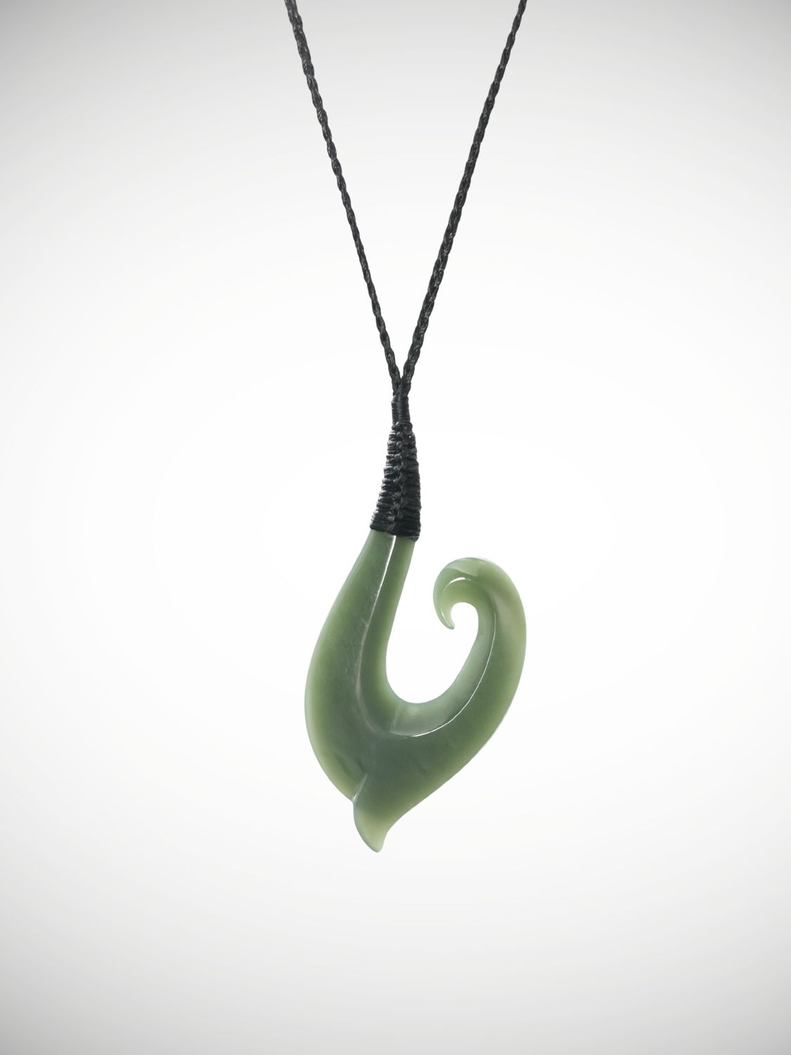 Moko Pounamu Hei Matau (Hook) NZ Genuine Inanga Greenstone - Maraetai Moko Pounamu Hei Matau (Hook) NZ Genuine Inanga Greenstone - Maraetai