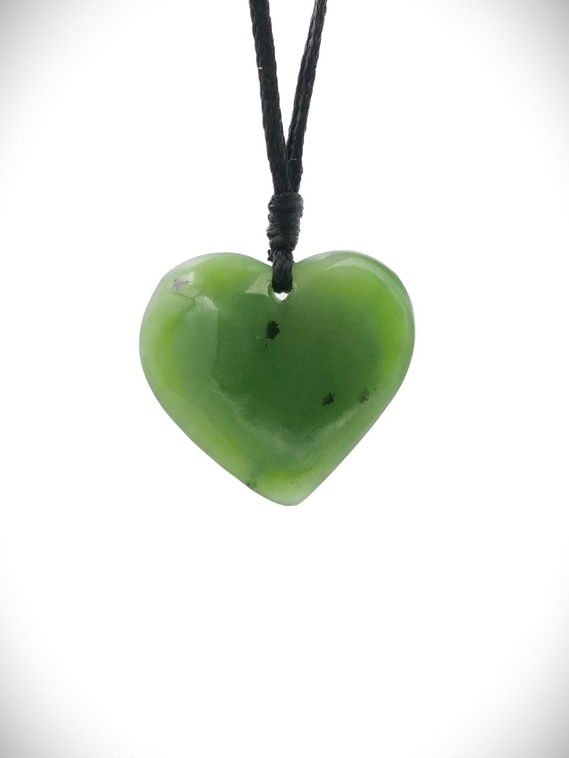 Moko Pounamu Heart NZ Genuine Kawakawa Greenstone - Cardrona Moko Pounamu Heart NZ Genuine Kawakawa Greenstone - Cardrona