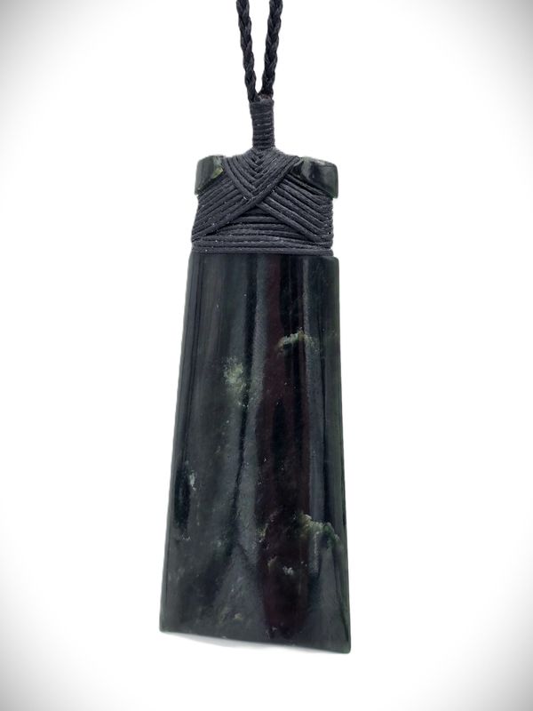 Moko Pounamu Toki Genuine NZ Kawakawa Greenstone - Te Puninga