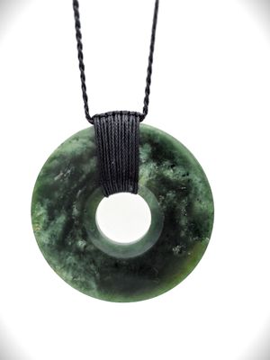 Moko Pounamu Porohita (Disc) Genuine NZ Kawakawa Greenstone - Mahoenui