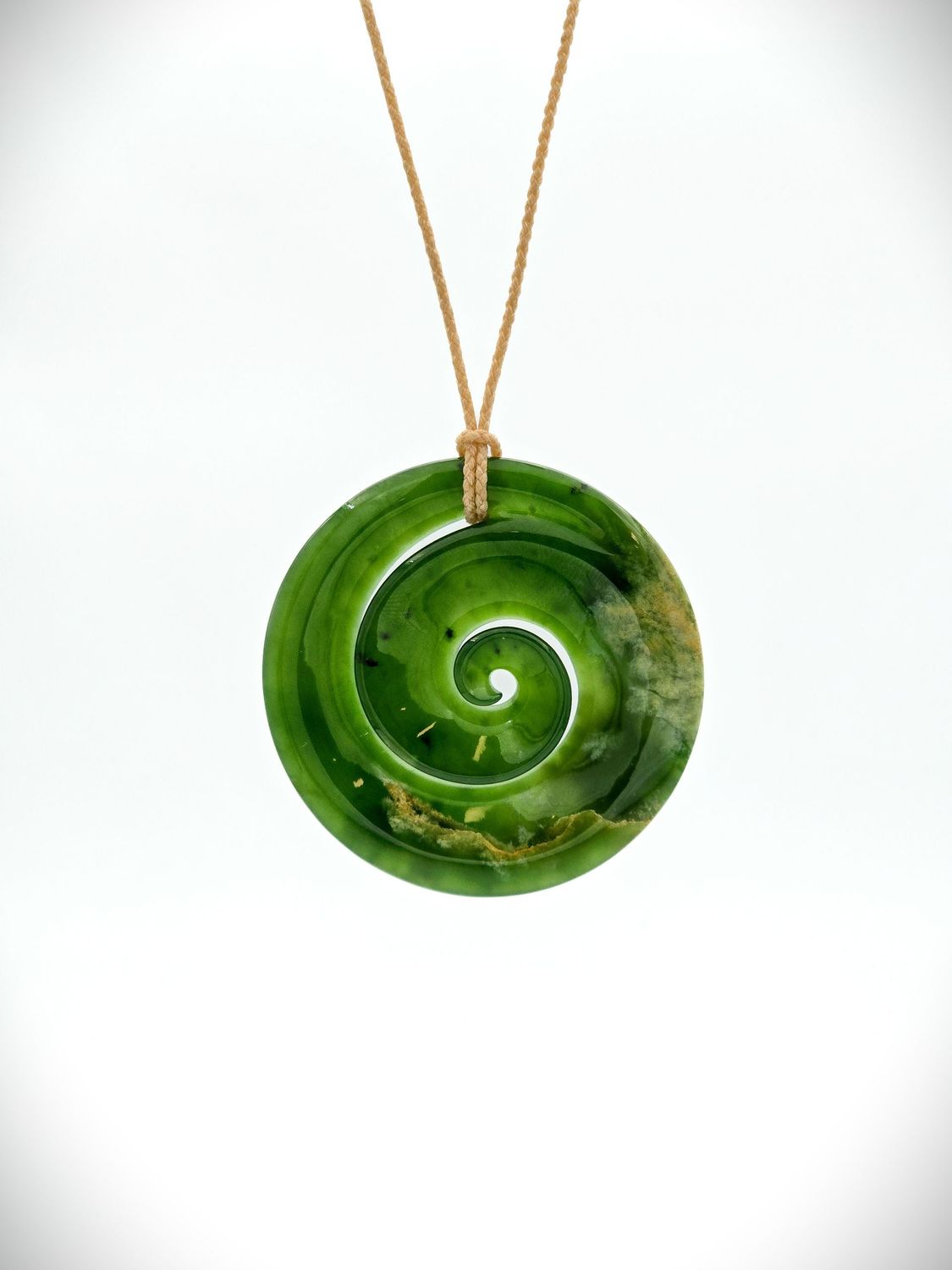 Moko Pounamu Koru Genuine NZ Kahurangi Greenstone - Waitewhena Moko Pounamu Koru Genuine NZ Kahurangi Greenstone - Waitewhena