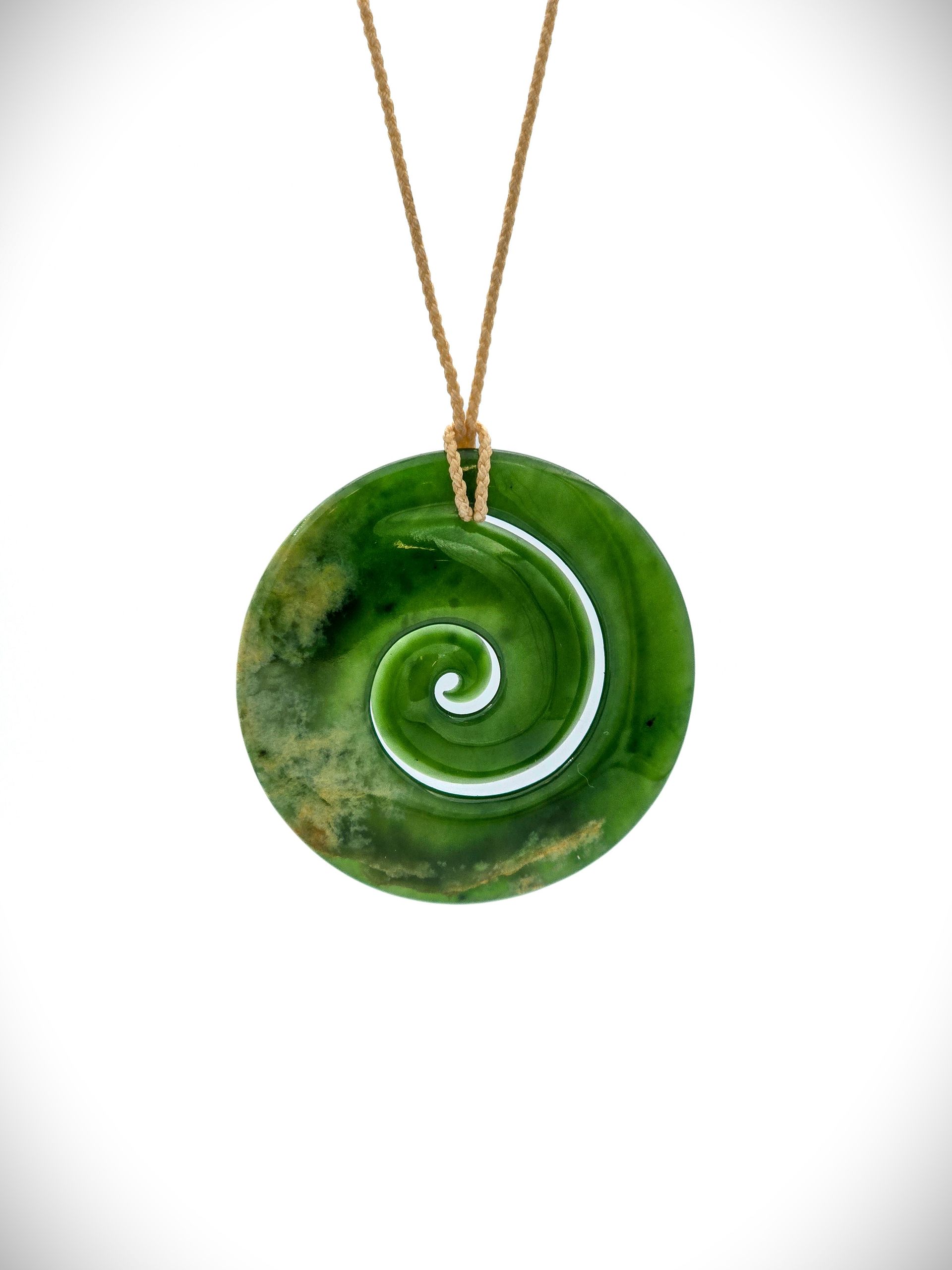 Moko Pounamu Koru Genuine NZ Kahurangi Greenstone - Waitewhena
