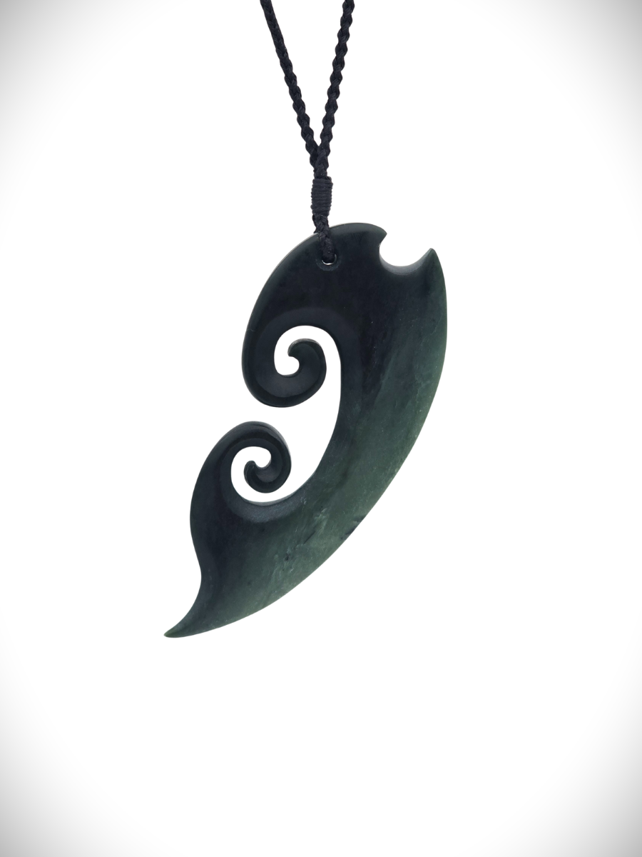 Moko Pounamu Contemporary NZ Genuine Kawakawa Greenstone - Mokai