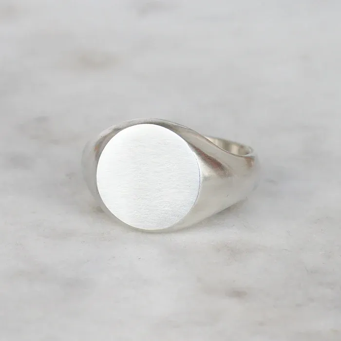 Winter in July Sterling Silver Signet Ring Size Q - SALE