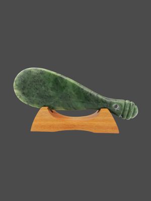 Moko Pounamu Mere Genuine NZ Kawakawa Greenstone - Mangaotaki