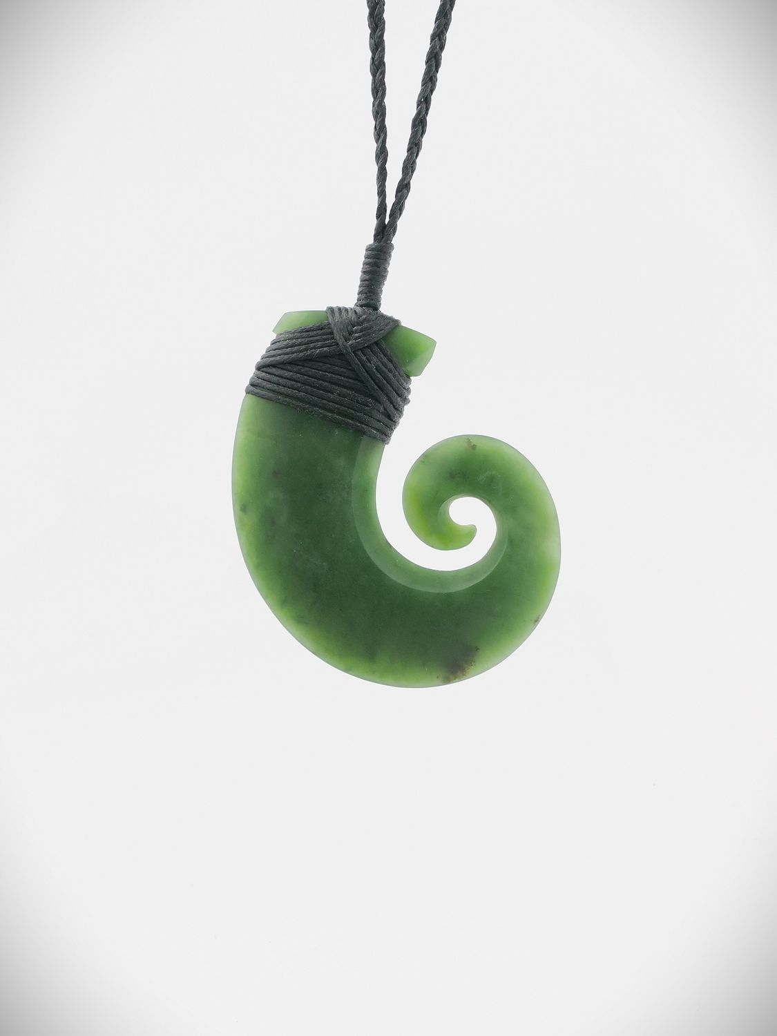 Moko Pounamu Koru NZ Genuine Kawakawa Greenstone - Pirinoa