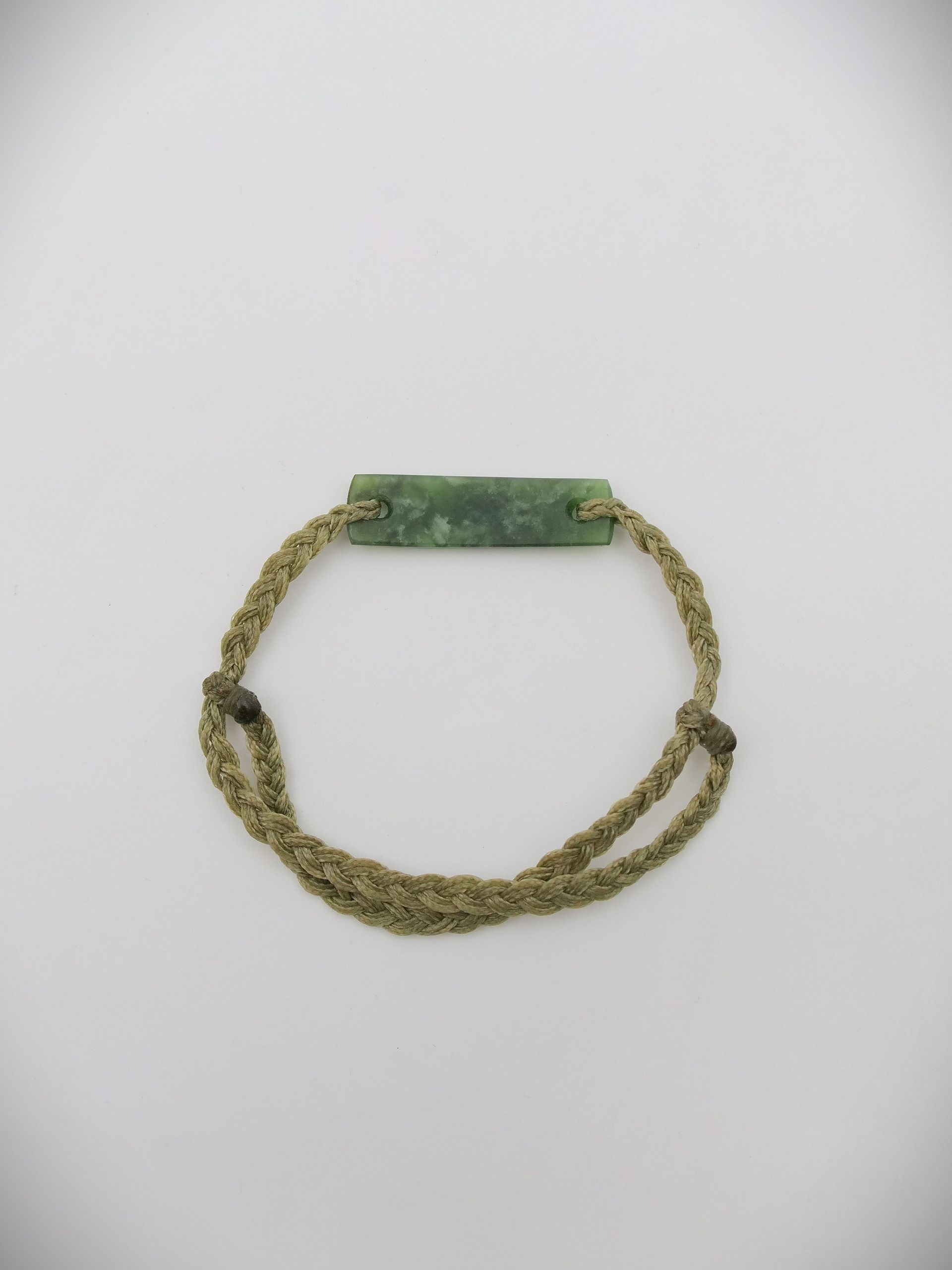 Moko Pounamu Adjustable Bracelet NZ Genuine Kawakawa Greenstone 18389