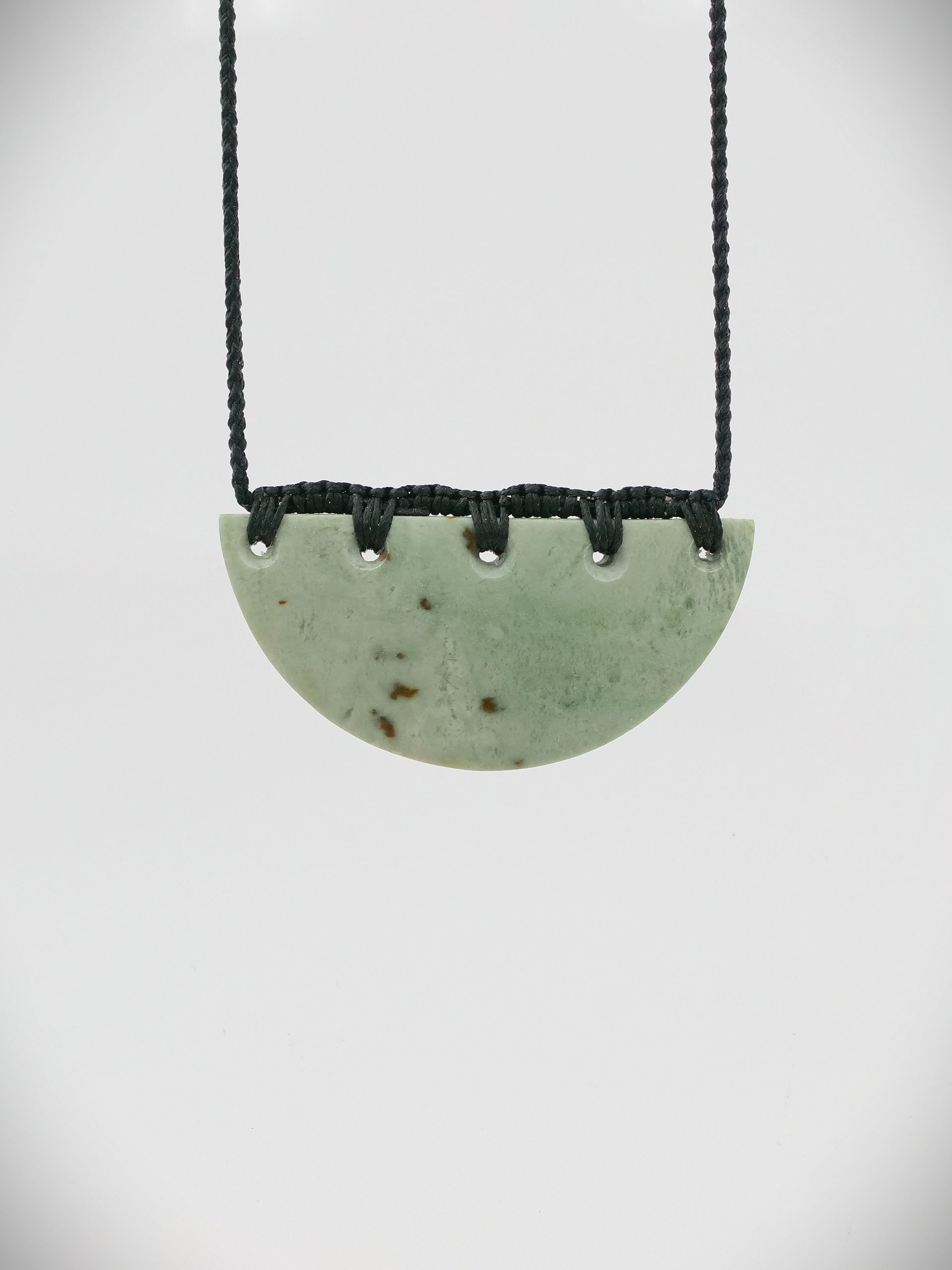 Moko Pounamu Kouma Breastplate with Koru NZ Genuine Auhunga Greenstone - Ahiaruhe